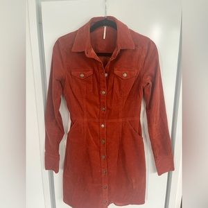 Free People corduroy button up dress